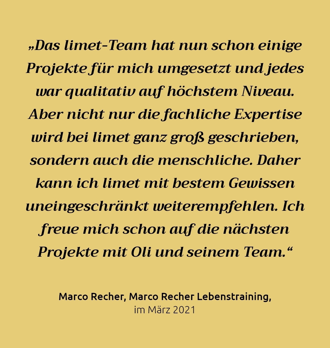Marco Recher kundenstimme