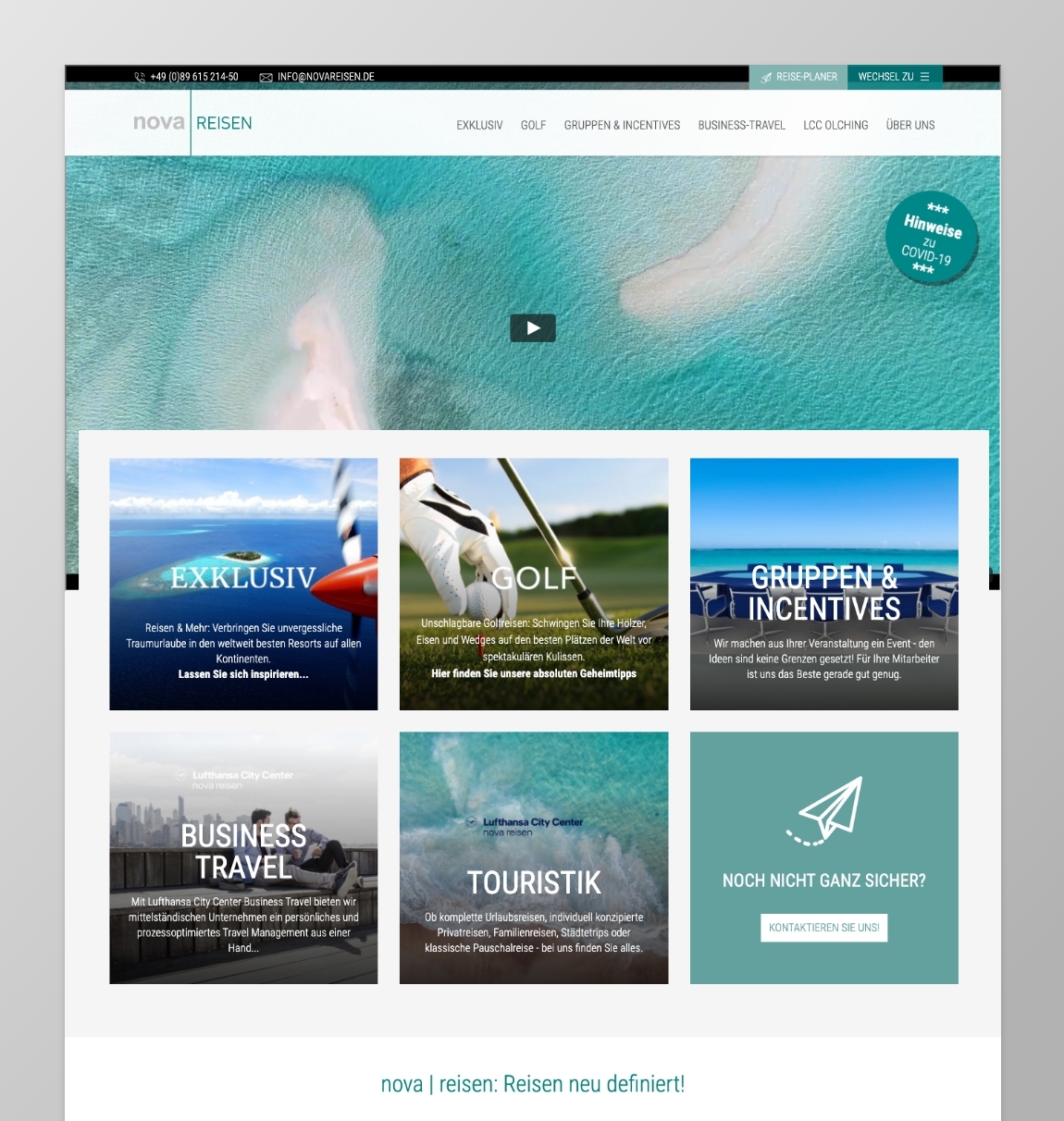 nova reisen Website
