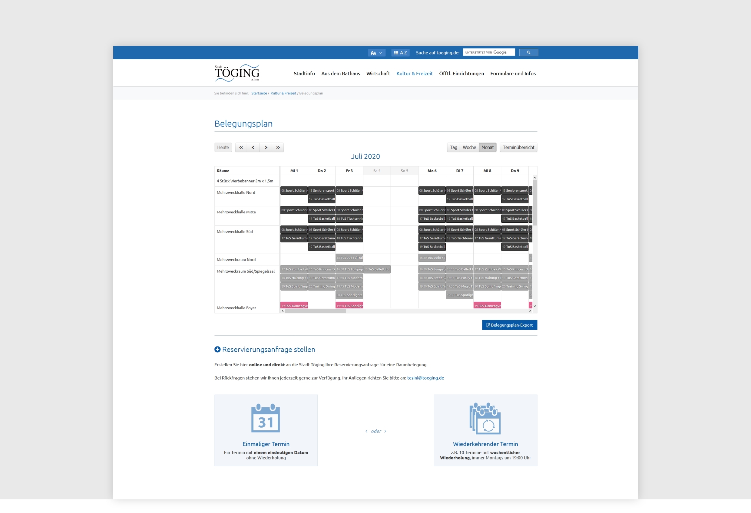 Stadt Toeging Website 1