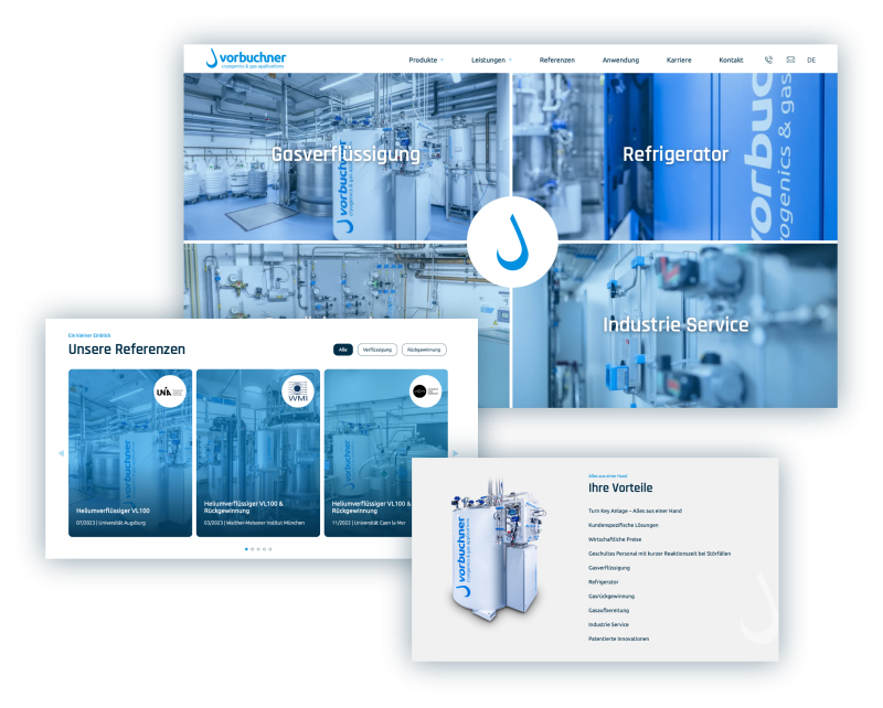 Einblick in die einzelnen Bereiche der Website